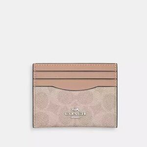 Coach Slim Id Card Case Short Card Holder Wallet In Signature Canvas,CZ286-1